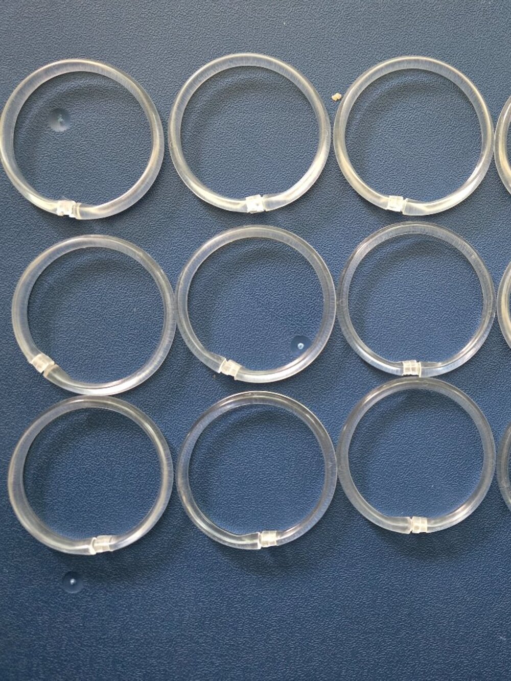 Durable Plastic Shower Rings Curtain Liner Hooks | Clear Glossy Finish | 12-Pack